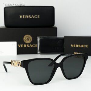 BRAND NEW Versace VE4471B GB1/87 Black Grey Square Women Sunglasses VE 4471B